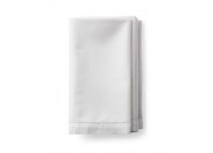 Hemstich Napkin  White 4 pc